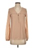 Noah 100% Polyester Tan Long Sleeve Blouse Size S - photo 1