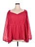 Torrid 100% Polyester Red 3/4 Sleeve Blouse Size 5X Plus (5) - photo 1