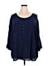 Torrid 100% Rayon Blue 3/4 Sleeve Blouse Size 5X Plus (5) - photo 1