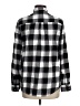 Express Checkered-gingham Black Silver Long Sleeve Button-Down Shirt Size M - photo 2