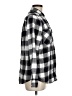 Express Checkered-gingham Black Silver Long Sleeve Button-Down Shirt Size M - photo 4