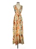 Le Superbe 100% Polyester Print Orange Casual Dress Size 4 - photo 1