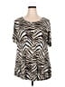 JM Collection Silver Short Sleeve Blouse Size XXL - photo 1