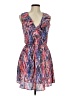 Lush 100% Polyester Print Blue Casual Dress Size M - photo 1