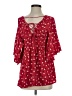 Billabong Red 3/4 Sleeve Blouse Size S - photo 1