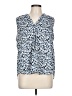 Vince Camuto 100% Polyester Animal Print Blue Sleeveless Blouse Size L - photo 1