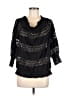 Deletta 100% Polyester Black 3/4 Sleeve Blouse Size L - photo 1