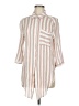 Vixbe 100% Rayon Stripes Ivory 3/4 Sleeve Button-Down Shirt Size M - photo 1