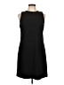 Aqua 100% Polyester Solid Black Cocktail Dress Size L - photo 1
