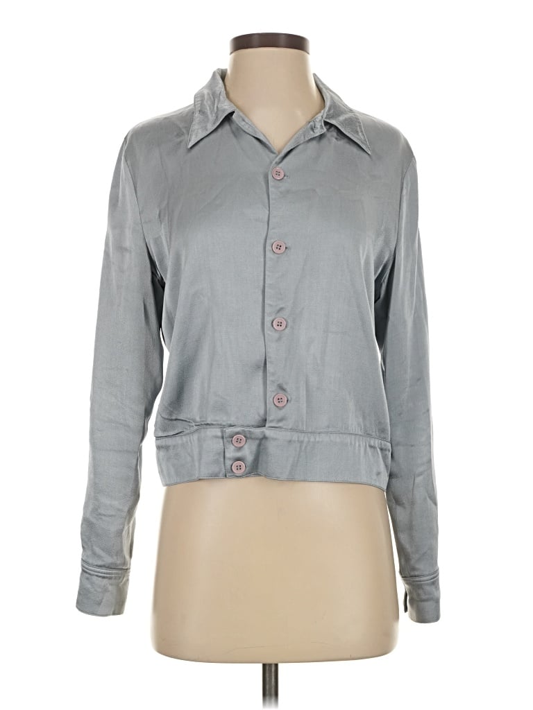 Pre-owned Reformation Long Sleeve Blouse In Blue