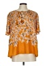 DR2 100% Polyester Orange Short Sleeve Blouse Size L - photo 1