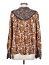 Hinge 100% Viscose Brown Long Sleeve Blouse Size S - photo 2