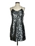 Express 100% Polyester Metallic Silver Gray Cocktail Dress Size XS - photo 1