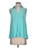 Assorted Brands Teal Blue Sleeveless Button-Down Shirt Size S - photo 1