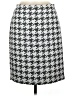 Banana Republic 100% Polyester Houndstooth Gray Casual Skirt Size 6 - photo 1