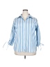 DCC Stripes Blue 3/4 Sleeve Blouse Size 2X - photo 1