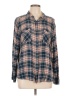 Caslon Plaid Blue Long Sleeve Button-Down Shirt Size L - photo 1