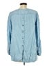 Ann Taylor LOFT Blue Long Sleeve Blouse Size L - photo 2
