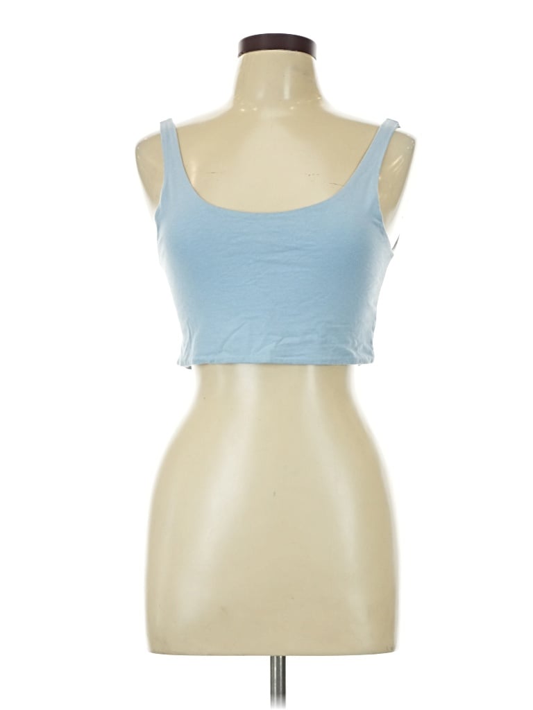 Pre-owned Cotton On Tank Top Blue Strapless Neckline Tops