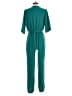 NY Invasion 100% Polyester Solid Teal Blue Jumpsuit Size M - photo 2