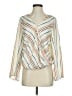 Sunday in Brooklyn 100% Polyester Stripes Ivory Long Sleeve Blouse Size S - photo 1