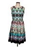 Karin Stevens Print Teal Cocktail Dress Size 10 - photo 1
