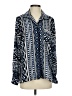 Pencey 100% Polyester Print Blue Long Sleeve Blouse Size 2 - photo 1