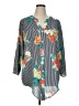 Ruby Rd. 100% Polyester Floral Gray 3/4 Sleeve Blouse Size 1X - photo 1