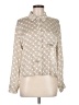 Pleione 100% Polyester Print Ivory Long Sleeve Blouse Size M - photo 1