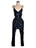 Millibon 100% Rayon Graphic Blue Jumpsuit Size S - photo 1