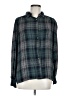 Max Studio 100% Rayon Plaid Teal Long Sleeve Button-Down Shirt Size M - photo 1