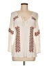 Solitaire 100% Rayon Ivory 3/4 Sleeve Blouse Size M - photo 1