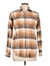 Assorted Brands Plaid Brown Long Sleeve Button-Down Shirt Size M - photo 1