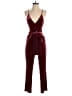 Express Solid Burgundy Jumpsuit Size 6 - photo 1