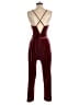 Express Solid Burgundy Jumpsuit Size 6 - photo 2