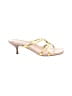 Prada Gold Pink Leather Slide Sandals Size EU 38 - photo 1