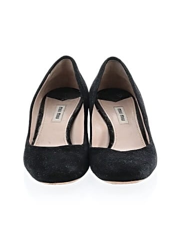 Miu Miu Suede Crystal Heel Pumps (view 2)
