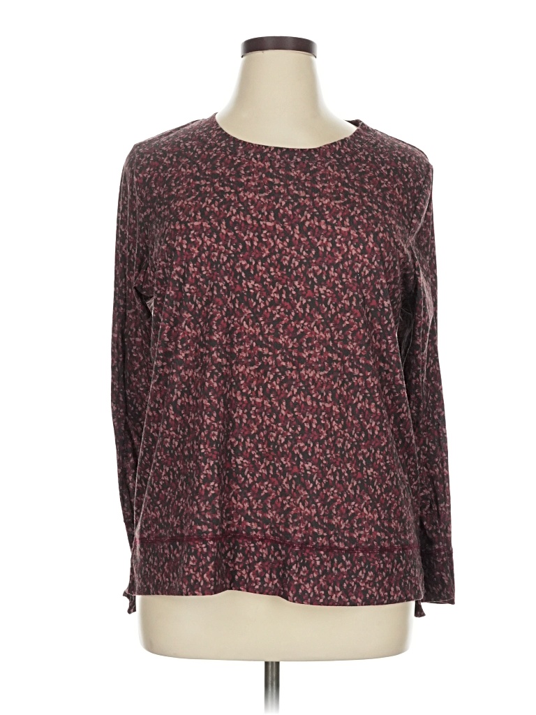 Pre-owned Cj Banks 3/4 Sleeve T-shirt In Burgundy