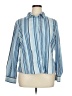 Caribbean Joe Stripes Blue Long Sleeve Blouse Size XL - photo 1