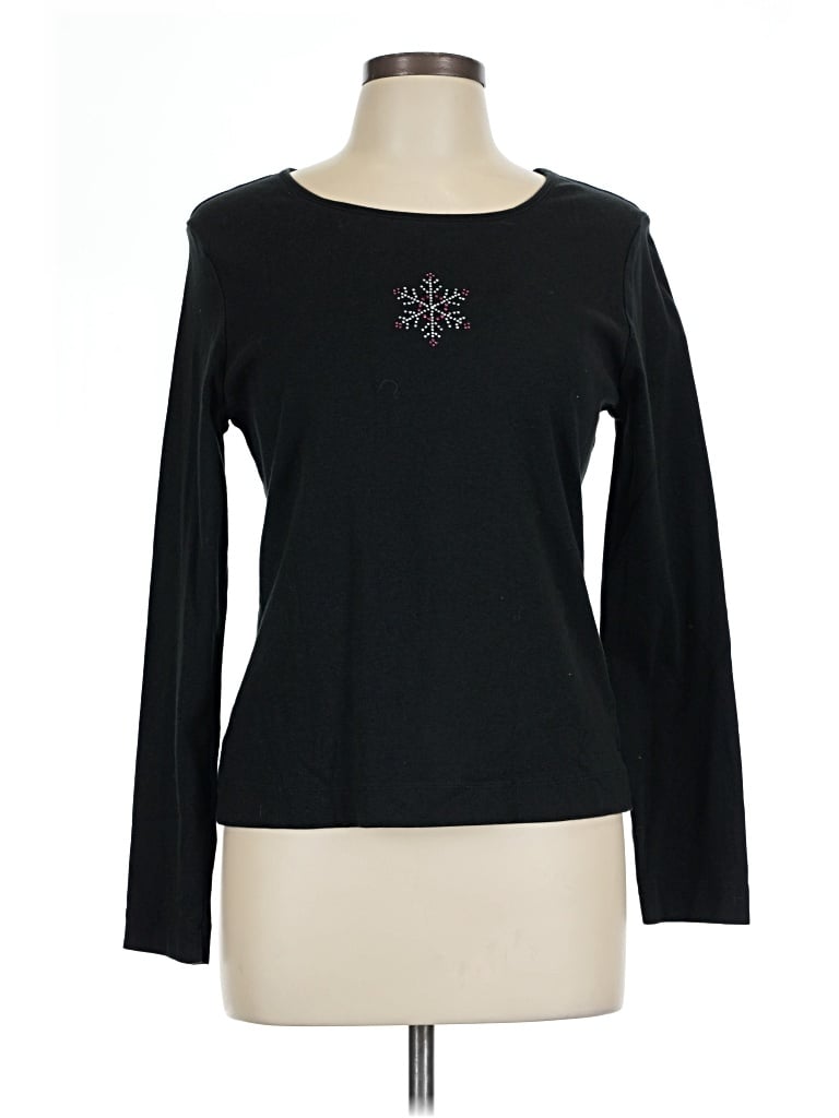 Pre-owned Carolyn Taylor Long Sleeve T-shirt In Black