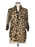 Xtaren 100% Polyester Animal Print Brown 3/4 Sleeve Blouse Size M - photo 1
