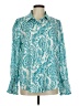 Assorted Brands 100% Polyester Paisley Teal Long Sleeve Blouse Size M - photo 1