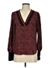 Express 100% Polyester Burgundy Long Sleeve Blouse Size XS - photo 1