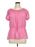 Ann Taylor 100% Polyester Pink Short Sleeve Blouse Size L - photo 1