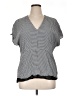 Lewit 100% Viscose Houndstooth Gray Short Sleeve Blouse Size XL - photo 1