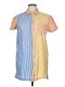 Solid & Striped Color Block Yellow Short Sleeve Button-Down Shirt Size M - photo 1