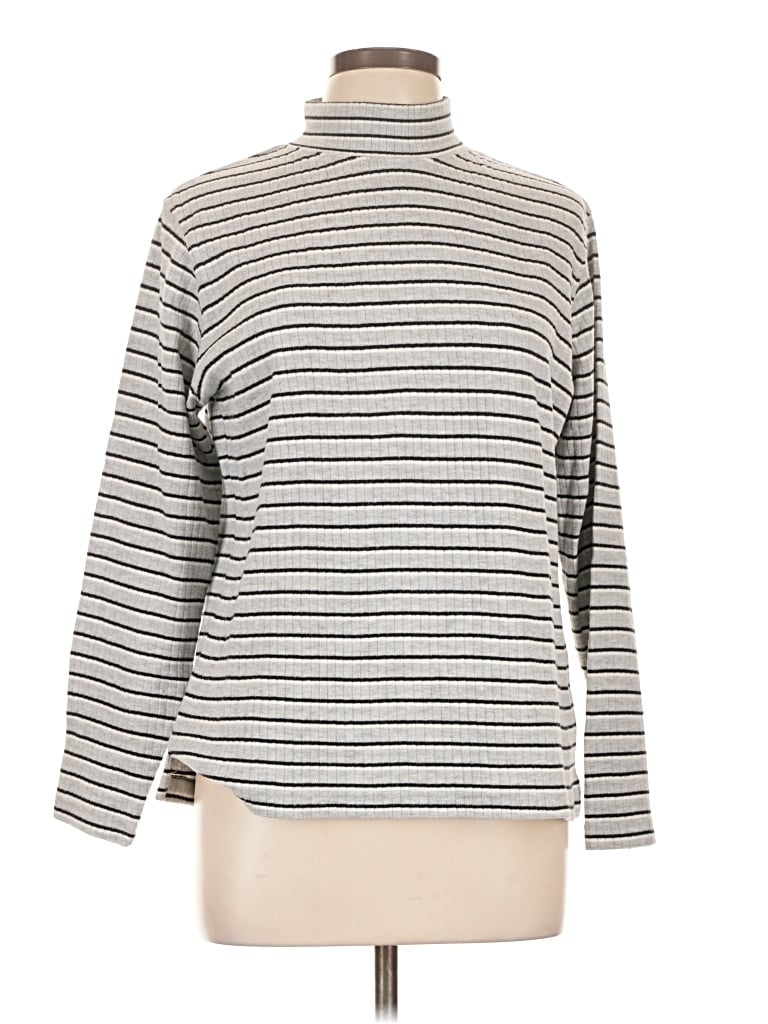 Pre-owned Classic Elements Long Sleeve Turtleneck In Silver