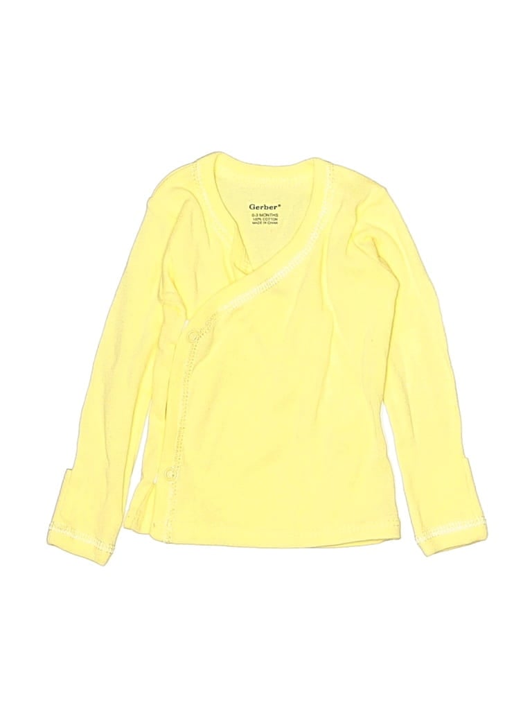 Pre-owned Gerber Babies' Long Sleeve T-shirt In Yellow