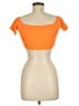 Shein Orange Short Sleeve Top Size 6 - photo 2
