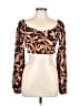 Minkpink Brown Long Sleeve Top Size L - photo 1